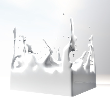 3D Illustration of splashing Fluidの写真素材