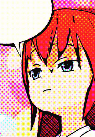 Digital Illustration of a Comic Girlの写真素材