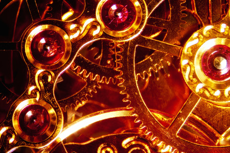 Micro photo of a clockworkの写真素材