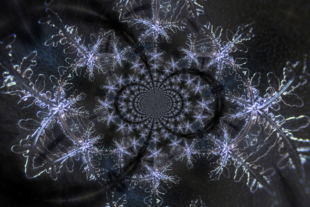 Kaleidoscopic Micro Photo of Snow Crystalsの写真素材