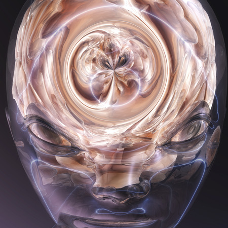 Digital visualization of a human brainの写真素材