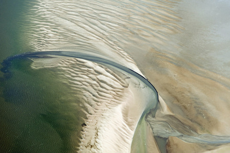 Aerial view from the Schleswig-Holstein Wadden Sea National Park in Germany