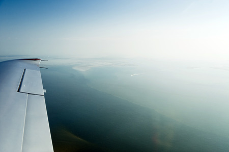 Aerial view from the Schleswig-Holstein Wadden Sea National Park in Germany