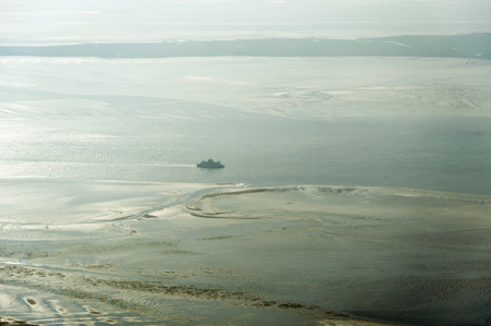 Aerial view from the Schleswig-Holstein Wadden Sea National Park in Germany