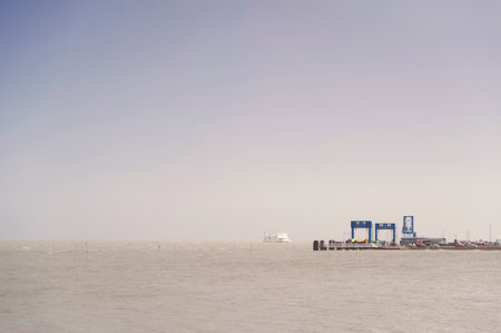 Ferry on the North Frisian Island Amrum in Germanyのeditorial素材