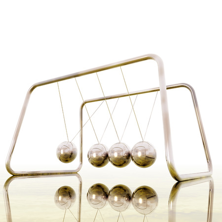 Digital Illustration of a Newton Pendulumの写真素材