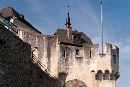 Marksburg Castle at the River Rhine in Germanyのeditorial素材