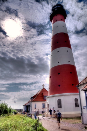 Lighthouse Westerheversand in Westerhever, Germanyのeditorial素材