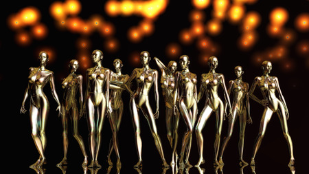 Digital 3D Illustration of Manikinsの写真素材