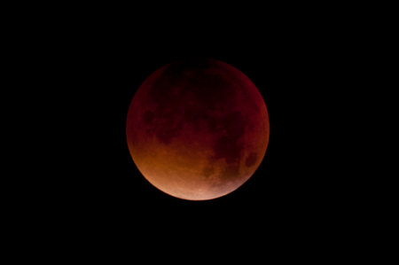 Total Lunar Eclipse on Sept. 28, 2015, observed in Kiel, Germany, through a Telescopeのeditorial素材