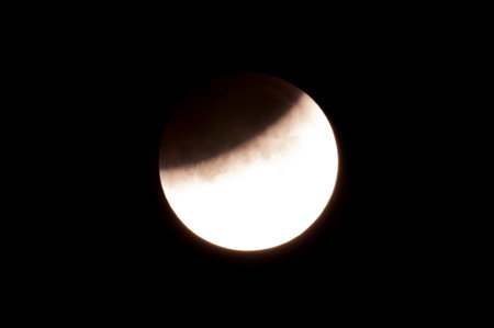 Total Lunar Eclipse on Sept. 28, 2015, observed in Kiel, Germany, through a Telescopeのeditorial素材