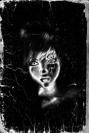 Digital Illustration of a Gothic Femaleの写真素材