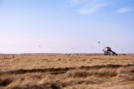 On the Beach of St. Peter-Ording in Germanyの写真素材