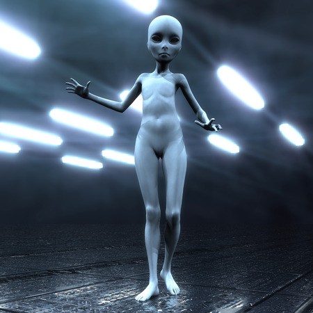 3D Illustration; 3D Rendering of an Alienの写真素材