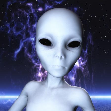 3D Illustration; 3D Rendering of an Alienの写真素材