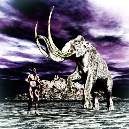 3d Illustration of a Homo Erectusの写真素材