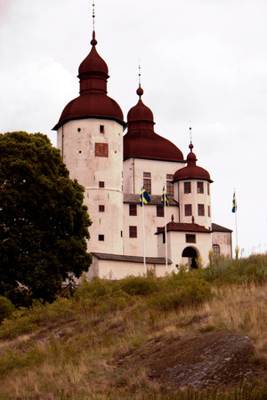 Castle Laeckoe at the Lake Vaenern in Swedenのeditorial素材
