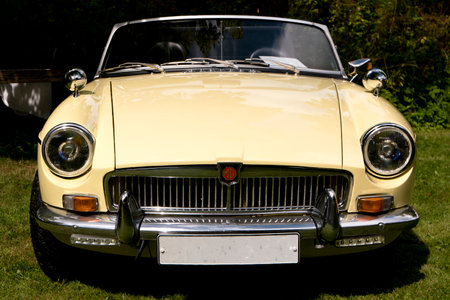 KARLSBORG, SWEDEN - AUGUST 14, 2016: Classic british car on the British Motor Met in Karlsborg Fortress  - illustrative editorial.のeditorial素材