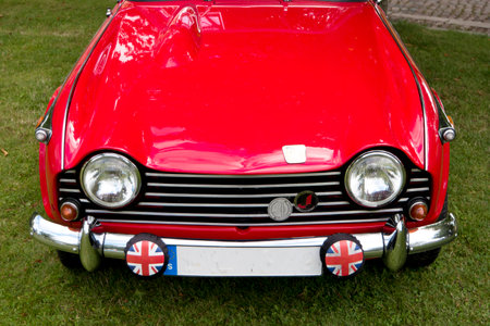 KARLSBORG, SWEDEN - AUGUST 14, 2016: Classic british car on the British Motor Met in Karlsborg Fortress  - illustrative editorial.のeditorial素材