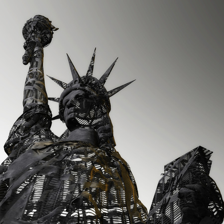 3D Rendering, 3D Illustration of the Statue of Libertyの写真素材