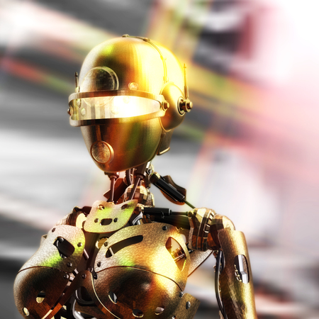Digital 3D Illustration of a Fembotの写真素材