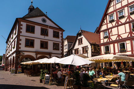 LOHR AM MAIN, GERMANY - MAY 27, 2017: Lohr am Main (officially: Lohr a.Main) is a town in the Main-Spessart district in Lower Franconia (Unterfranken) in Bavaria, Germany. It has a population of around 15,000.のeditorial素材