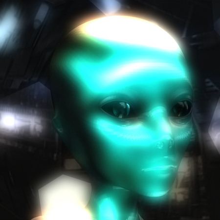 3D Illustration of an Alien Head