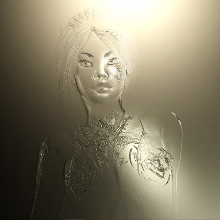 Digital 3D Illustration of a Female Reliefの写真素材