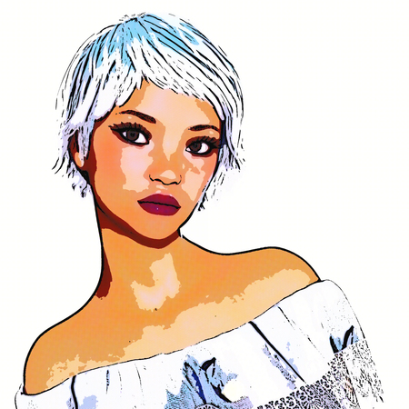 Digital 3D Illustration of an attractive Femaleの写真素材