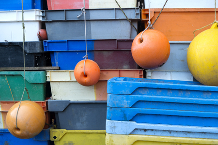 Fish Crates on the North Frisian Island Amrum in Germany