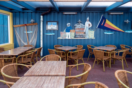 AMRUM, GERMANY - JANUARY 01, 2018: Fishing Huts on North Frisian Island Amrum in Germanyのeditorial素材