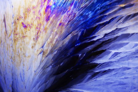 Microcrystals of tartaric acid in polarized lightの写真素材