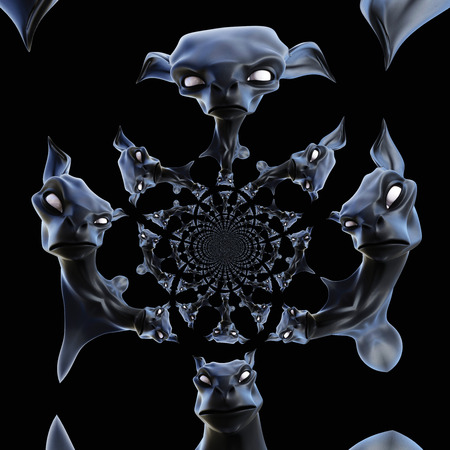 Digital 3D Illustration of a creepy Creature