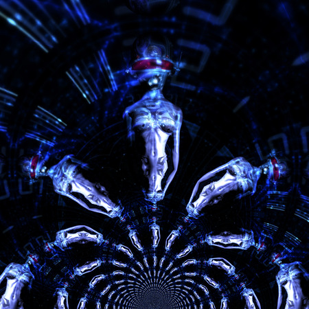 Digital 3D Illustration of a Fembot