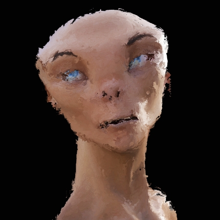 Digital Painting of a creepy Creature, based on own 3D Rendering, no Model Release or Property...