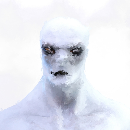 Digital Painting of a creepy Creature, based on own 3D Rendering, no Model Release or Property Release requiredの写真素材