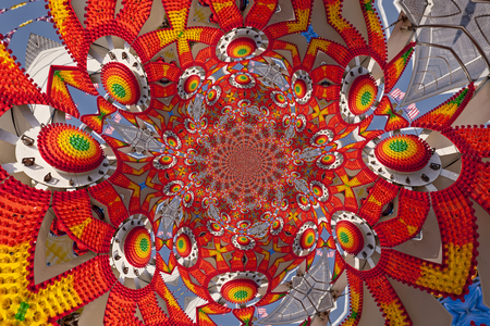 Kaleidoscopic Pattern of a Funfair, based on own Reference Imageの写真素材