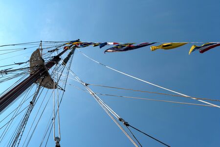 Detail on board of a sailing training ship