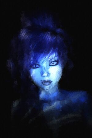 Artistic 3D illustration of a goth femaleの写真素材