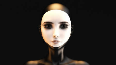3D illustration of a female face