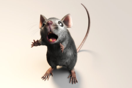 3D Illustration of a house mouse Mus musculusの写真素材