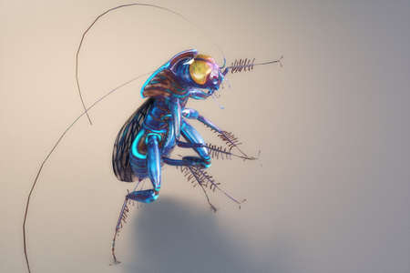 Artistic 3D illustration of a cockroach