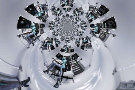 Artistic 3D illustration of a science-fiction femaleの写真素材