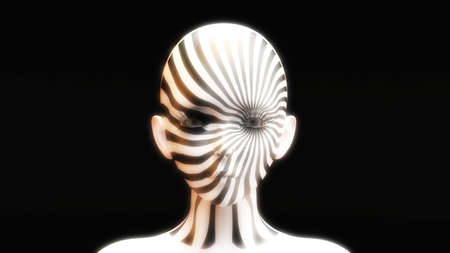 Artistic 3D Illustration of a Female Faceの写真素材