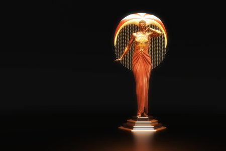 Artistic 3D Illustration of a Statuetteの写真素材
