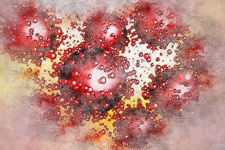 Artistic 3D illustration of the coronavirus sars-cov-2の写真素材