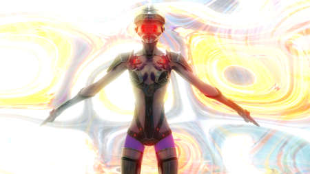 Artistic 3D illustration of a science fiction sceneの写真素材