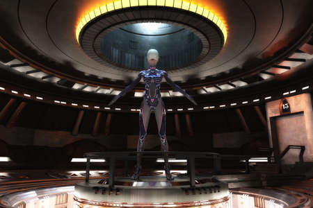 Artistic 3D illustration of a science fiction sceneの写真素材