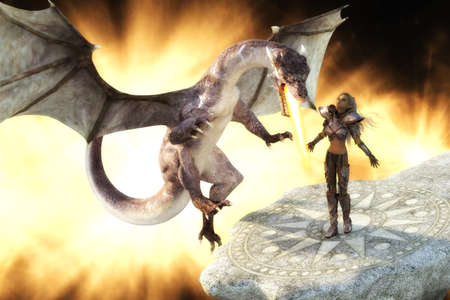 Artistic 3D illustration of a fantasy sceneの写真素材