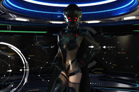Artistic 3D illustration of a science fiction sceneの写真素材